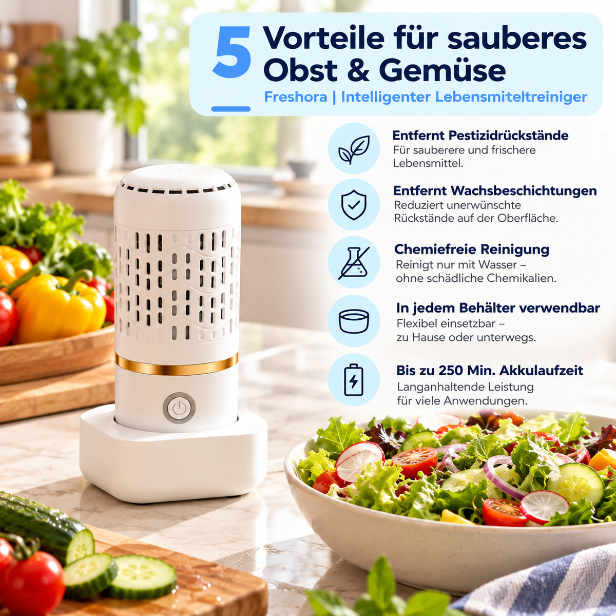 Freshora | Intelligenter Lebensmittelreiniger